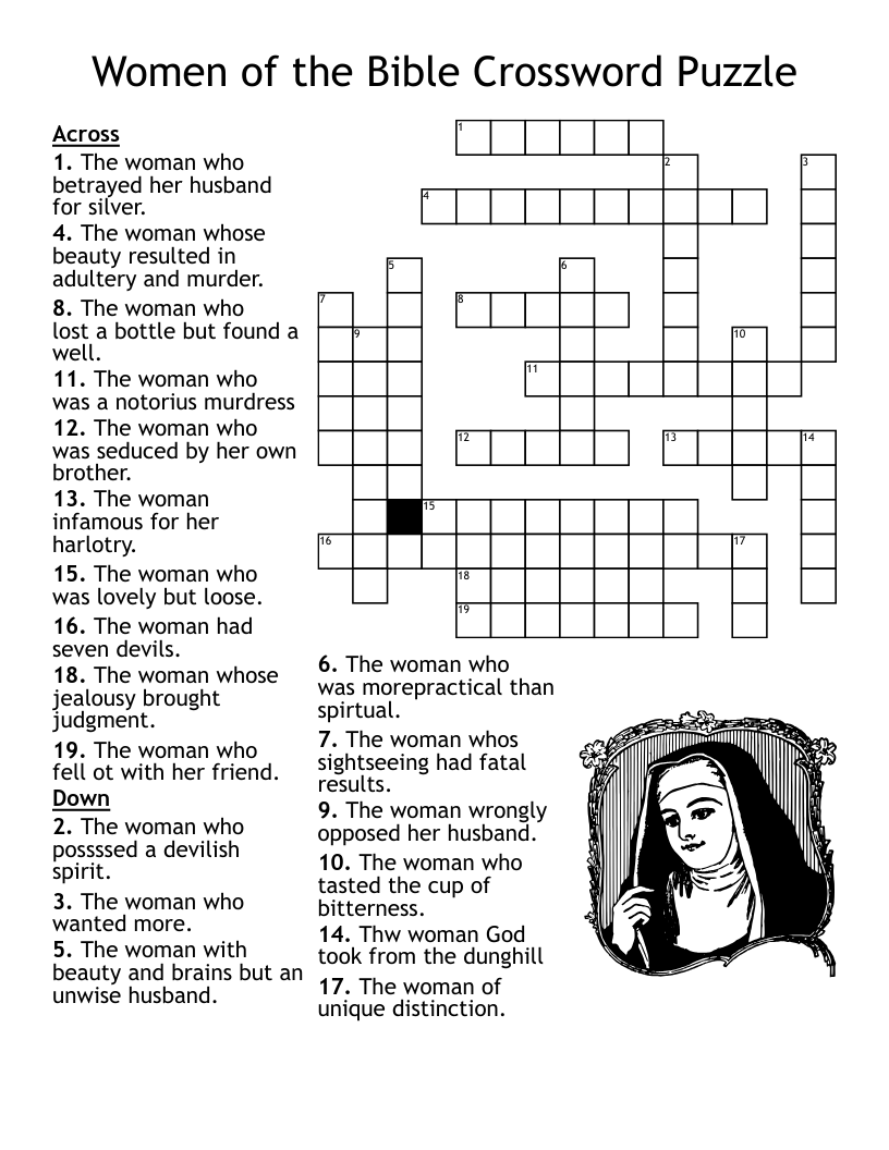 Women Of The Bible Crossword Puzzle WordMint Women Of The Bible Crossword Puzzle WordMint
