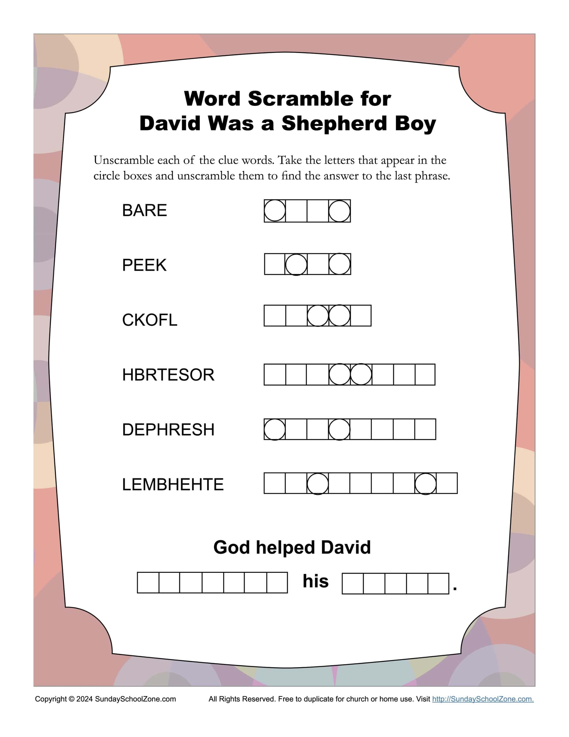 Word Scramble Puzzles Bible Lesson Activities For Children Word Scramble Puzzles Bible Lesson Activities For Children