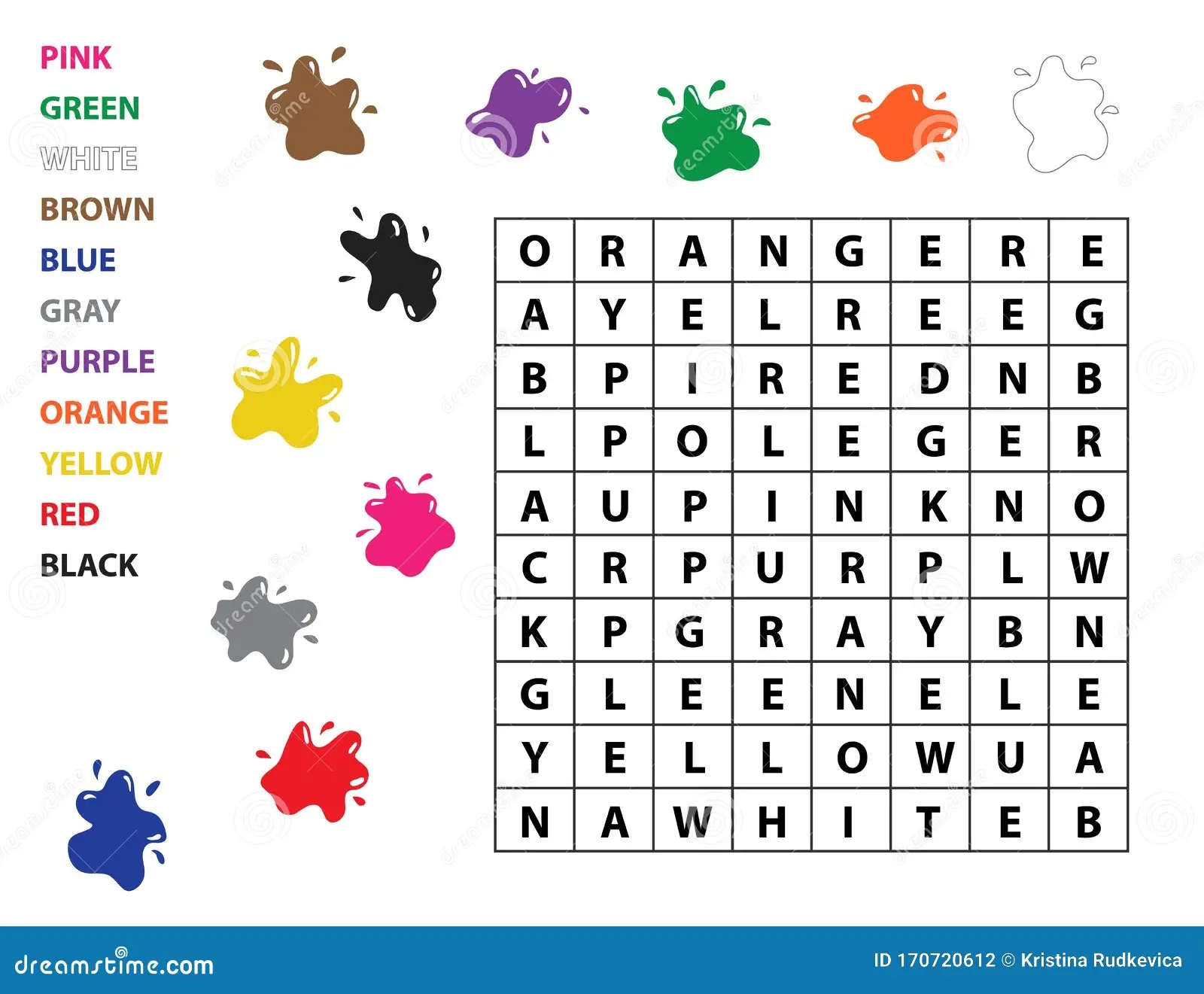 Word Search For Kids Learn English Vocabulary Study Colors Stock Vector Illustration Of Pastime Blue 170720612 Word Search For Kids Learn English Vocabulary Study Colors Stock Vector Illustration Of Pastime Blue 170720612