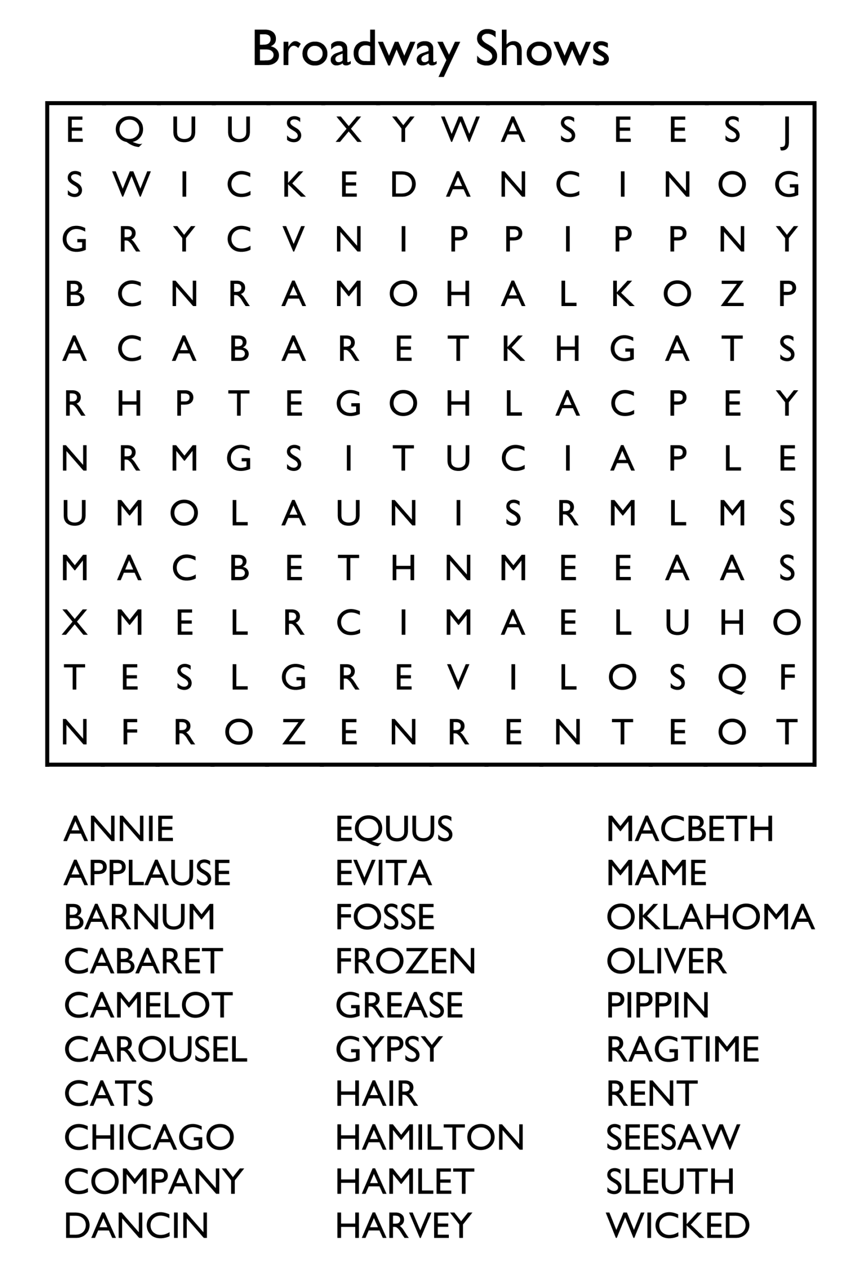 10 Free Printable Word Search Puzzles 10 Free Printable Word Search Puzzles