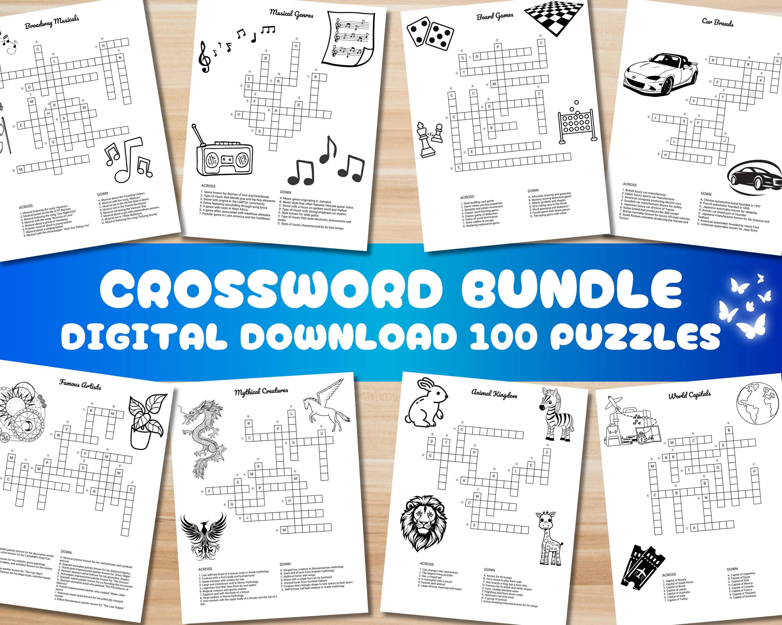 100 Crosswords Bundle Printable Pages Puzzles For Adults And Kids Printable Games Cross Word Activity Instant Download PDF Etsy 100 Crosswords Bundle Printable Pages Puzzles For Adults And Kids Printable Games Cross Word Activity Instant Download PDF Etsy