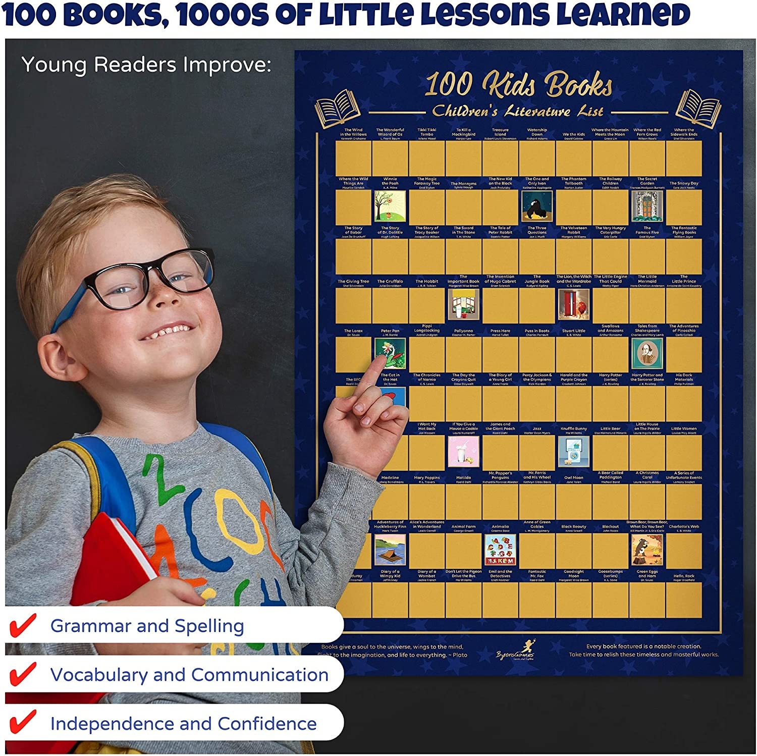 100 Kids Books Printable Poster Children s Literature List Poster 100 Kids Books Printable Poster Children s Literature List Poster