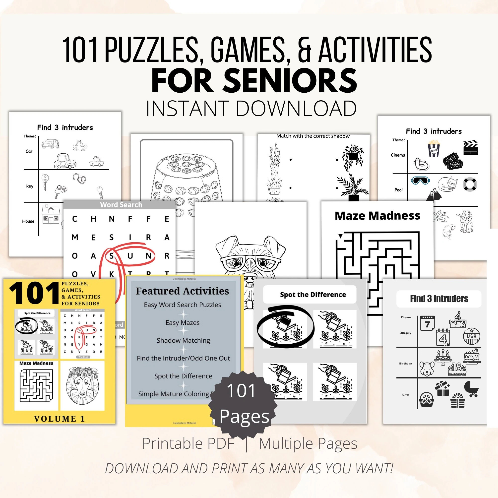 101 Puzzles Activities For Seniors Large Print Fun Easy Activities For Those With Alzheimer s Dementia Parkinson s Memory Loss Aging Etsy 101 Puzzles Activities For Seniors Large Print Fun Easy Activities For Those With Alzheimer s Dementia Parkinson s Memory Loss Aging Etsy