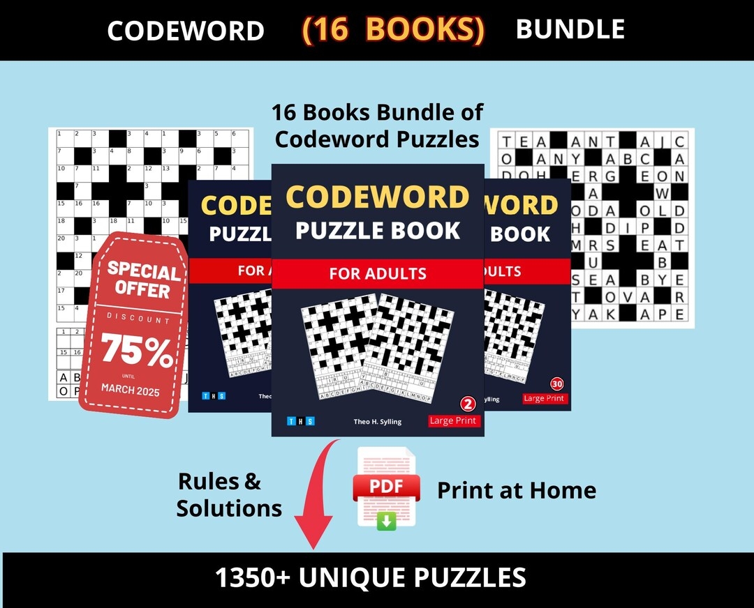 Printable Codeword Crossword Puzzle Books