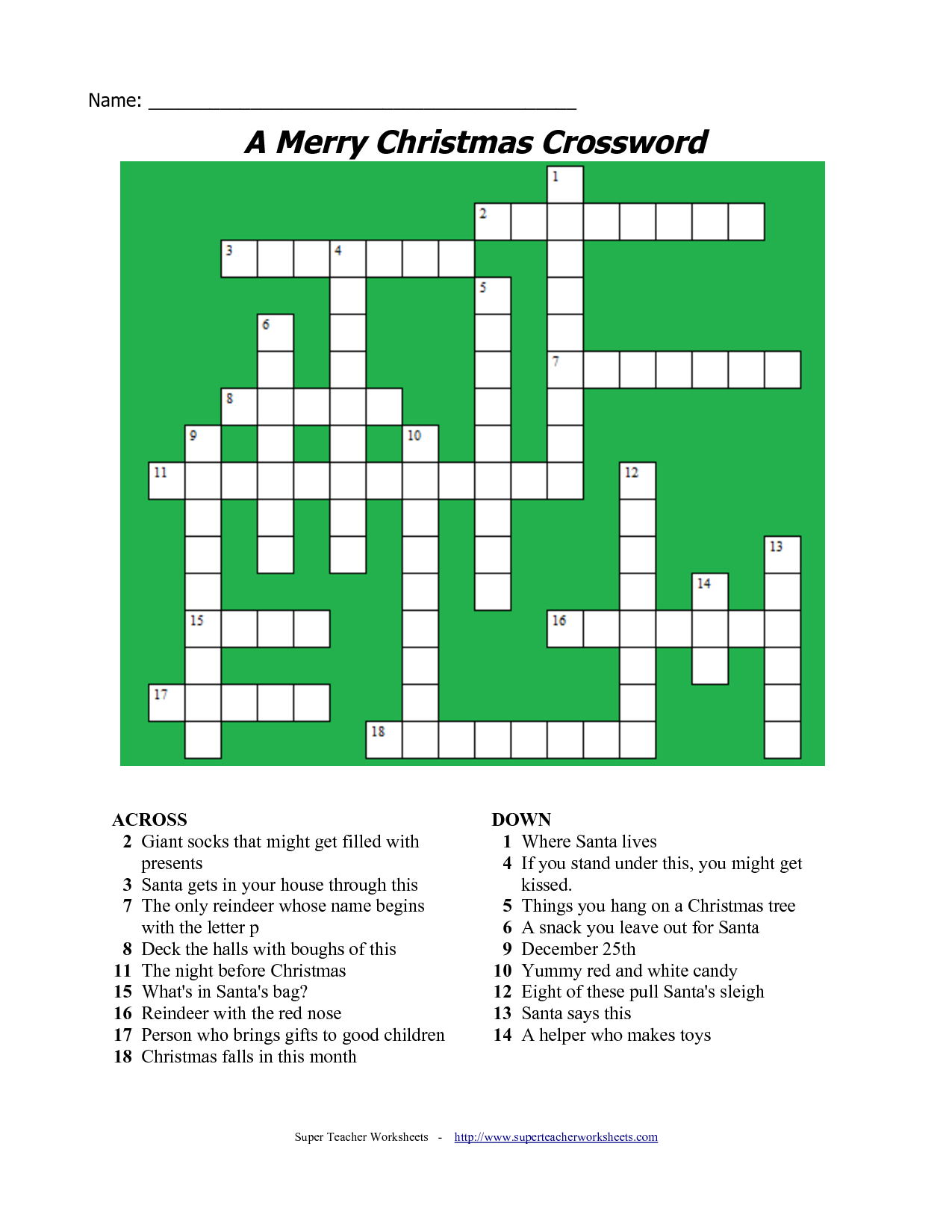 Printable Free Online Crossword Puzzles