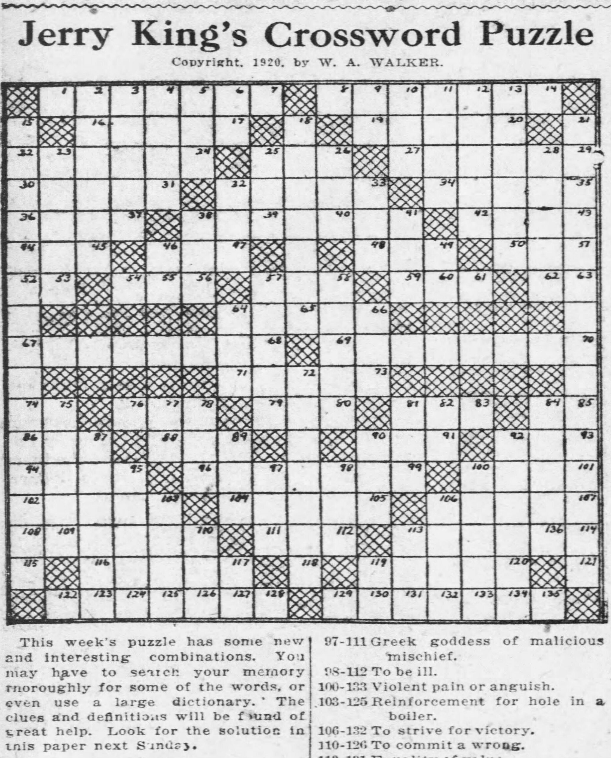Printable Crossword Grid