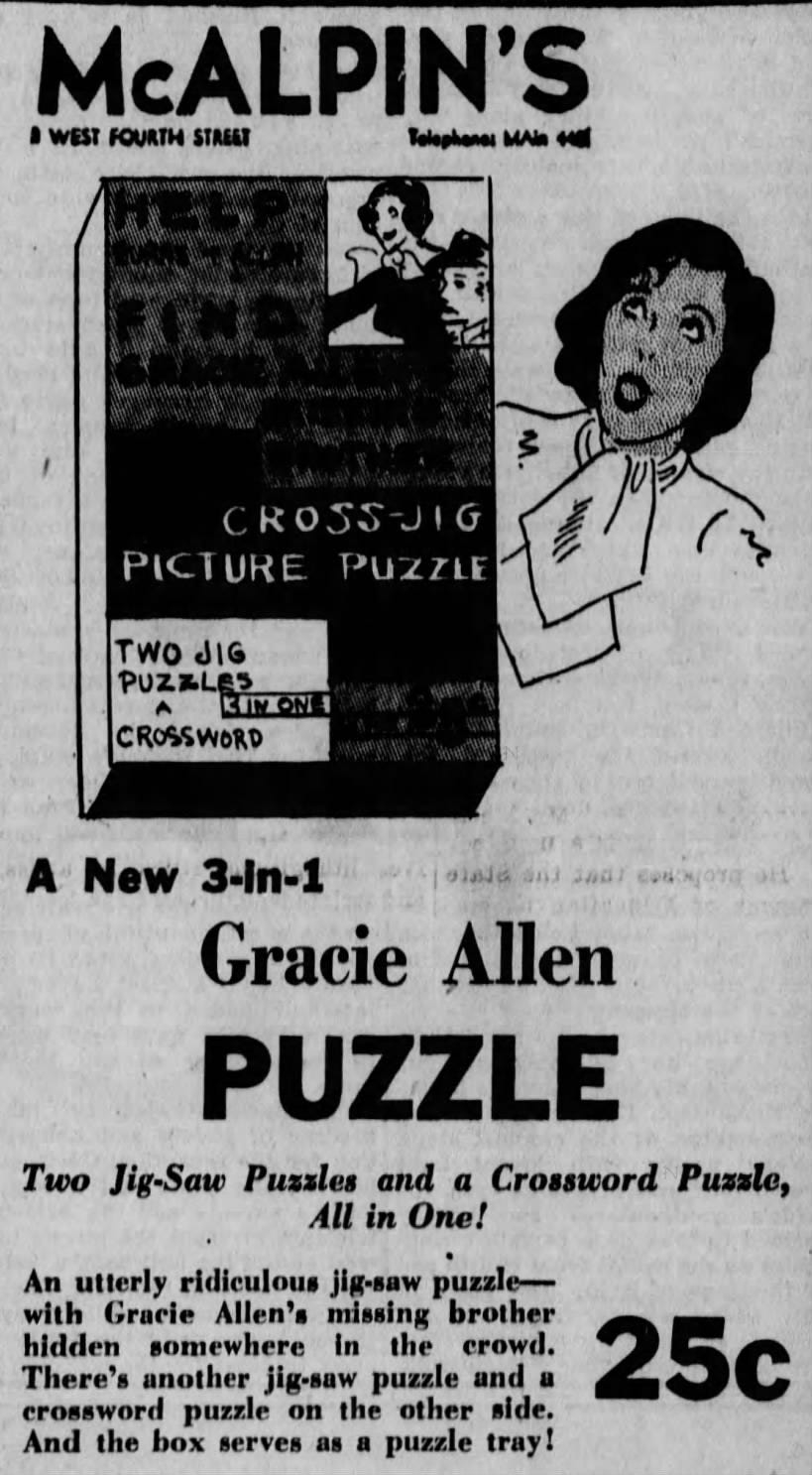 1933 The Year In Crosswords 2 Of 2 T Campbell s Grid