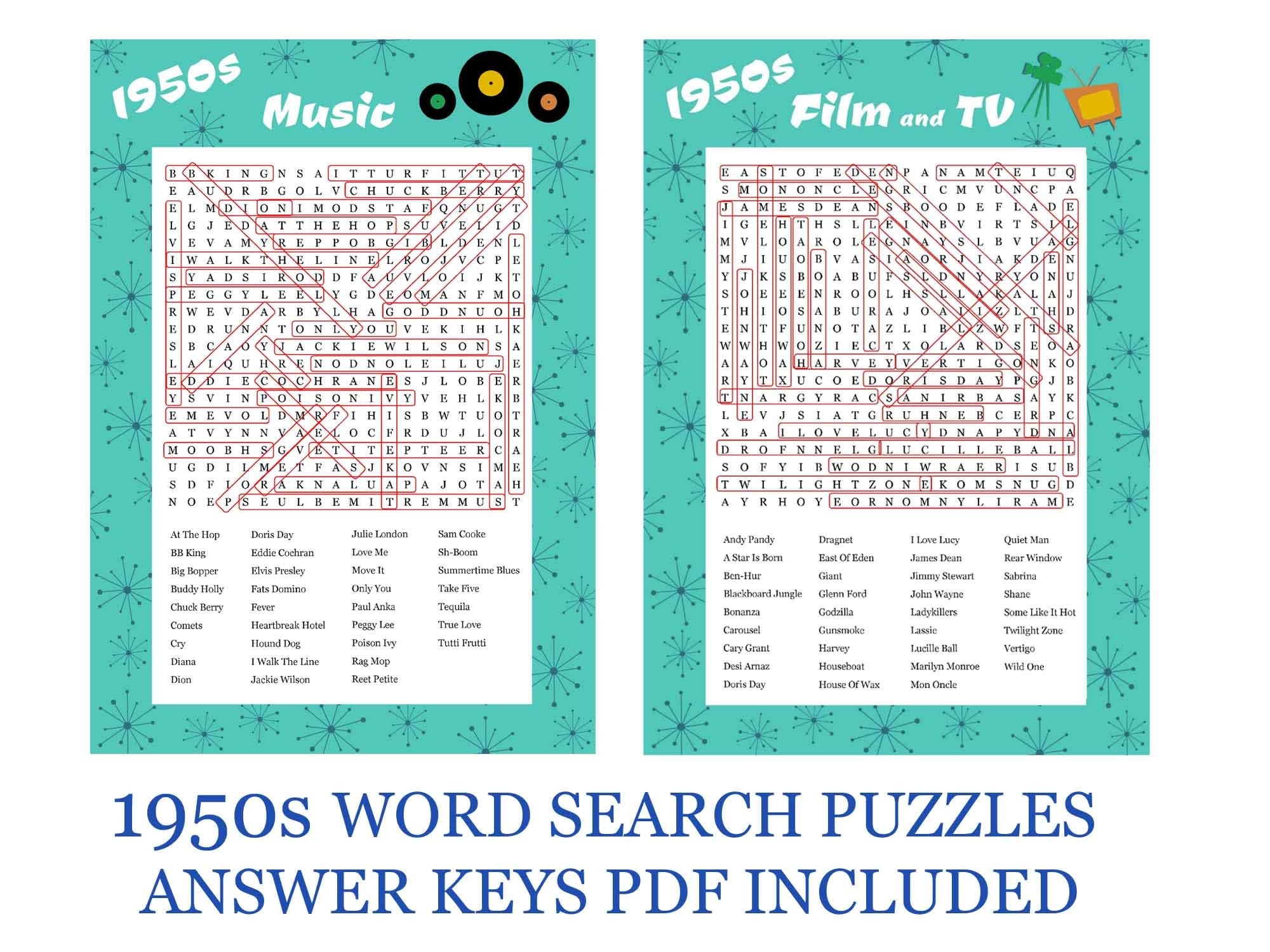 1950s Printable Word Search Puzzles Music Film TV Ideal Birthday Gift 50s Theme Nights Seniors Memory Aid Fun And Colourful 2 Pdfs Etsy 1950s Printable Word Search Puzzles Music Film TV Ideal Birthday Gift 50s Theme Nights Seniors Memory Aid Fun And Colourful 2 Pdfs Etsy