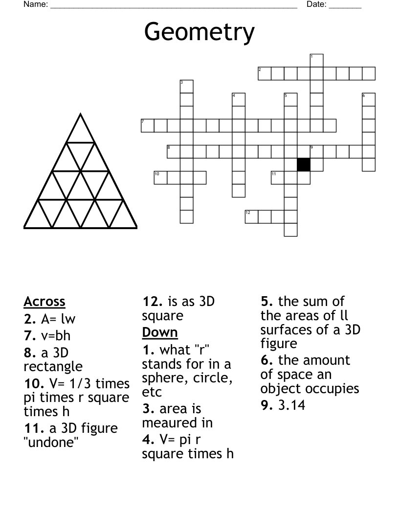 3D SHAPES Crossword WordMint