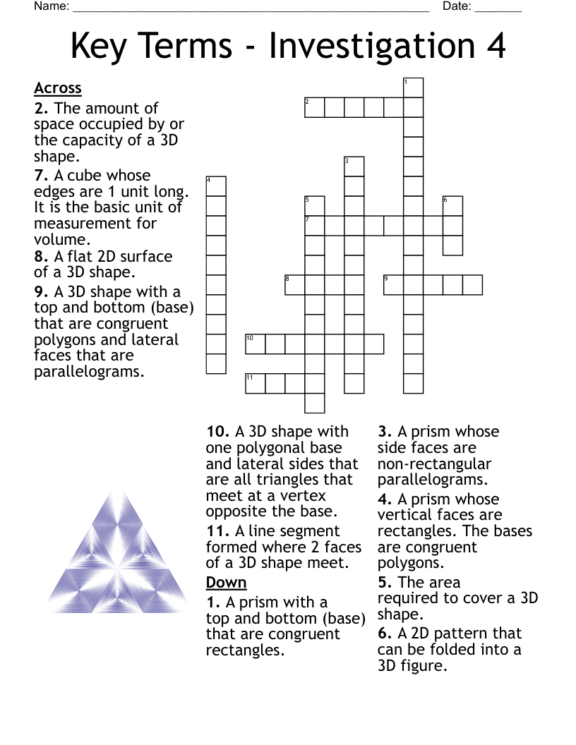 3D SHAPES Crossword WordMint