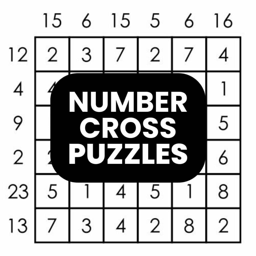 5x5 Number Cross Puzzles Math Love 5x5 Number Cross Puzzles Math Love