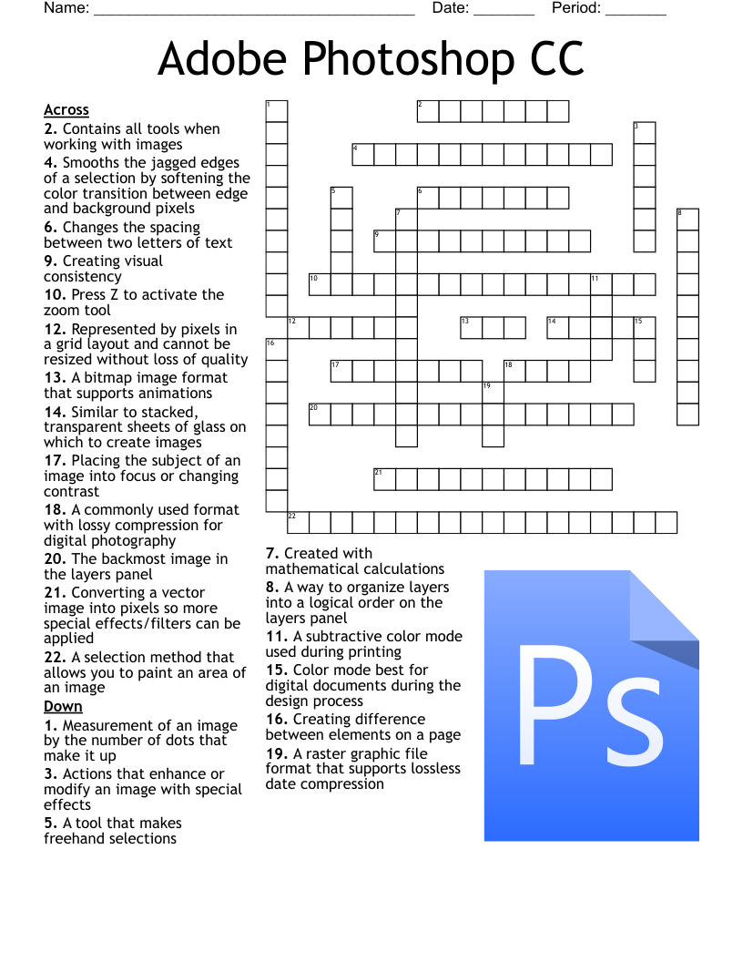 Adobe Photoshop CC Crossword WordMint Adobe Photoshop CC Crossword WordMint