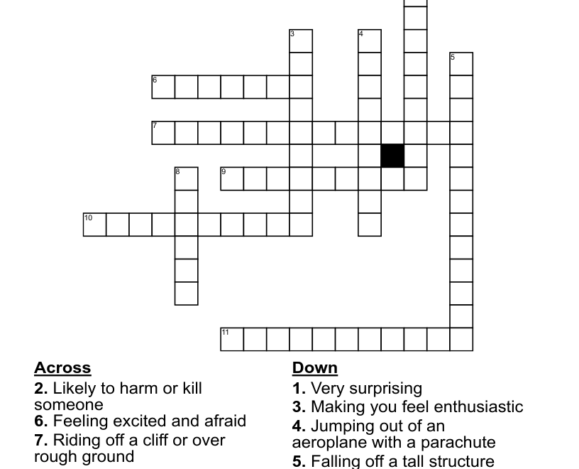 Adventure And Extreme Sports Crossword WordMint