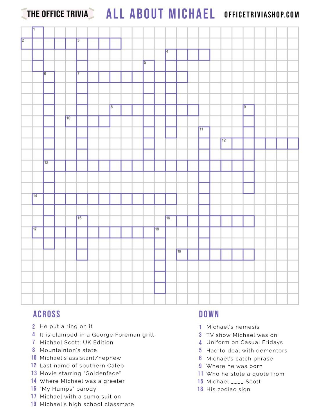 Parody Crossword Puzzle Printable Parody Crossword Puzzle Printable