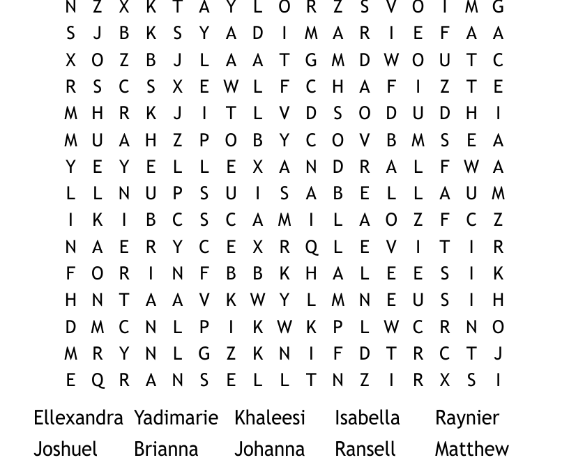 All Of Class 6 Word Search WordMint