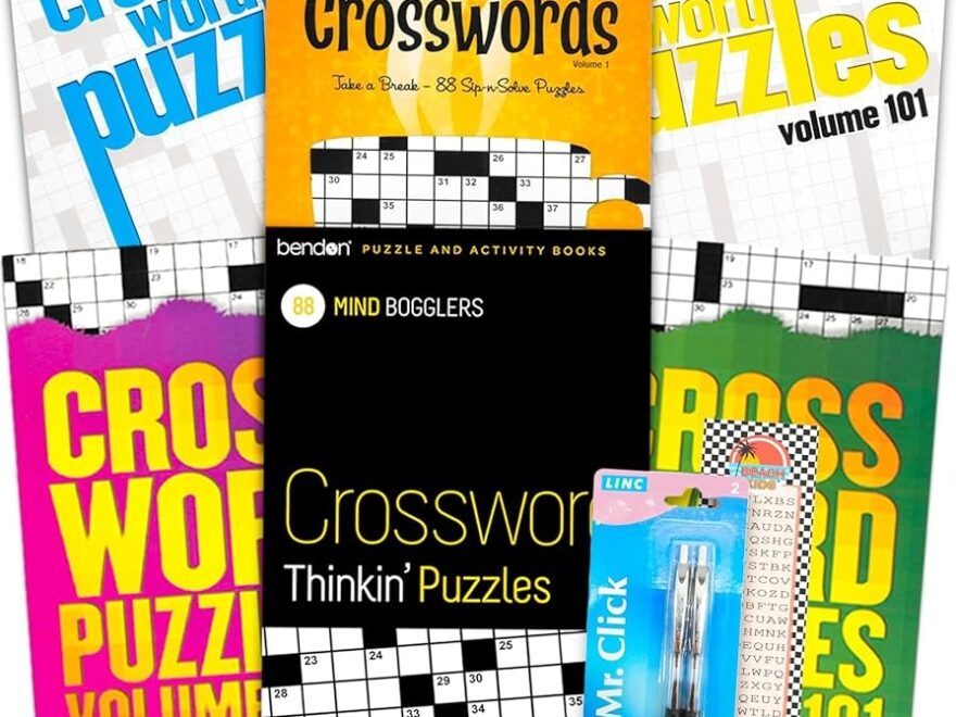 Amazon 6 Large Print Crossword Books For Adults Seniors Set Of 6 Jumbo Crossword Puzzle Books With Large Print Plus Pen And Bookmark Over 400 Crossword Puzzles Crossword Books Jumbo