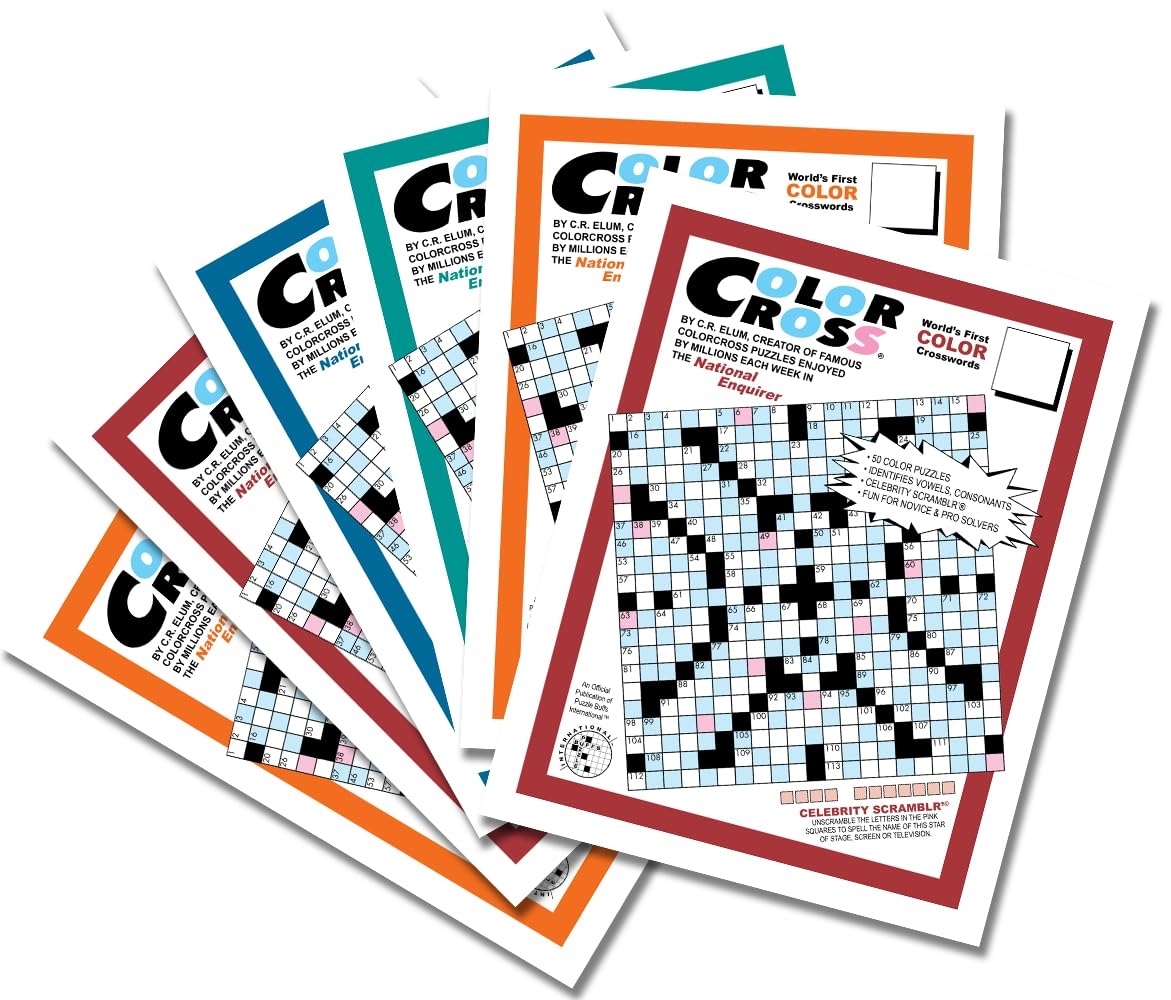 Amazon ColorCross Crosswords By Puzzle Buffs 6 For 36 9798988638117 Scrambl Gram Inc Libros