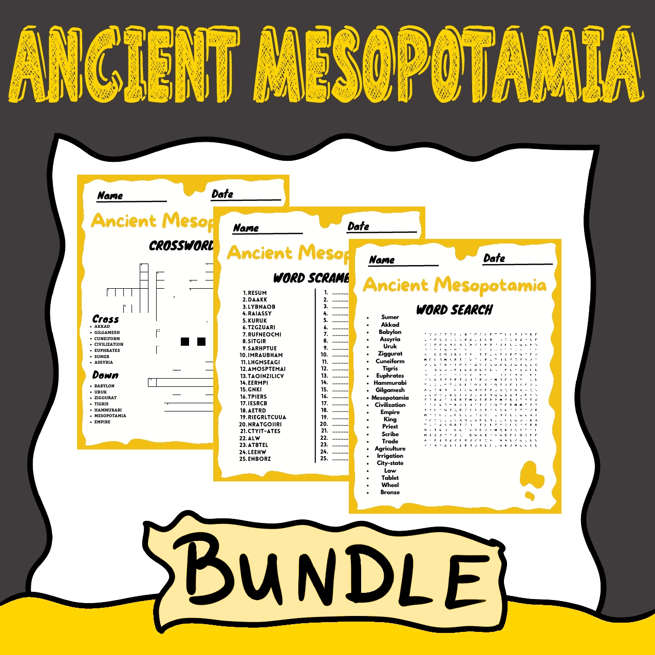 Printable Crossword Puzzles With Answers About Mesopotamia Printable Crossword Puzzles With Answers About Mesopotamia