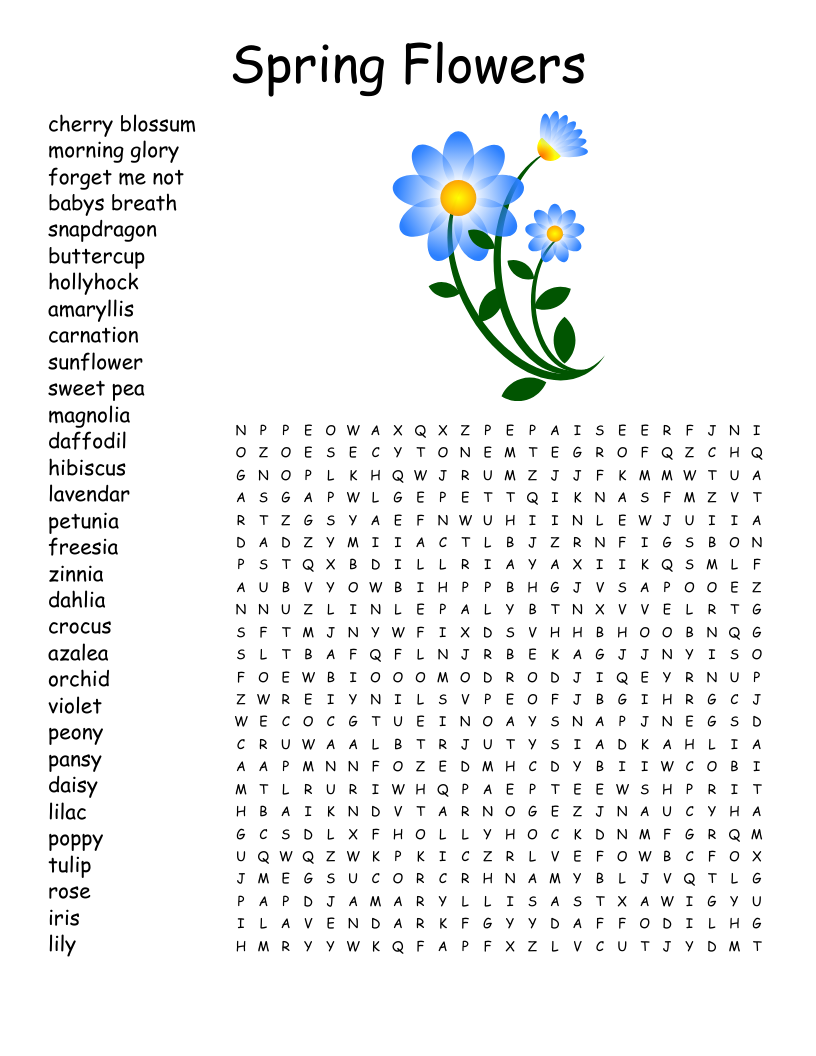 Annuals Word Search WordMint Annuals Word Search WordMint
