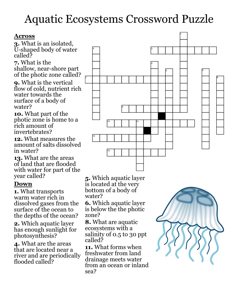 Aquarium Crossword Puzzle WordMint Aquarium Crossword Puzzle WordMint