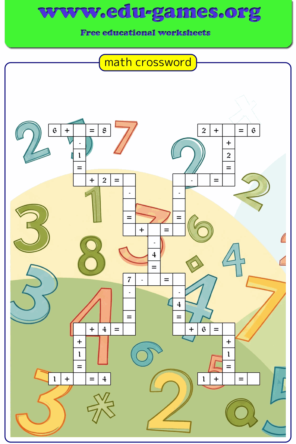 Math Crossword Puzzle Printable Math Crossword Puzzle Printable