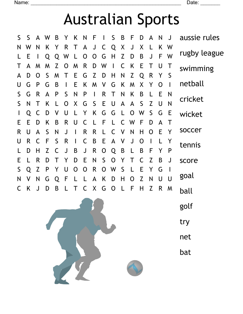 Australian Sports Word Search WordMint Australian Sports Word Search WordMint
