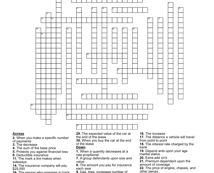 Auto Ownership Crossword WordMint