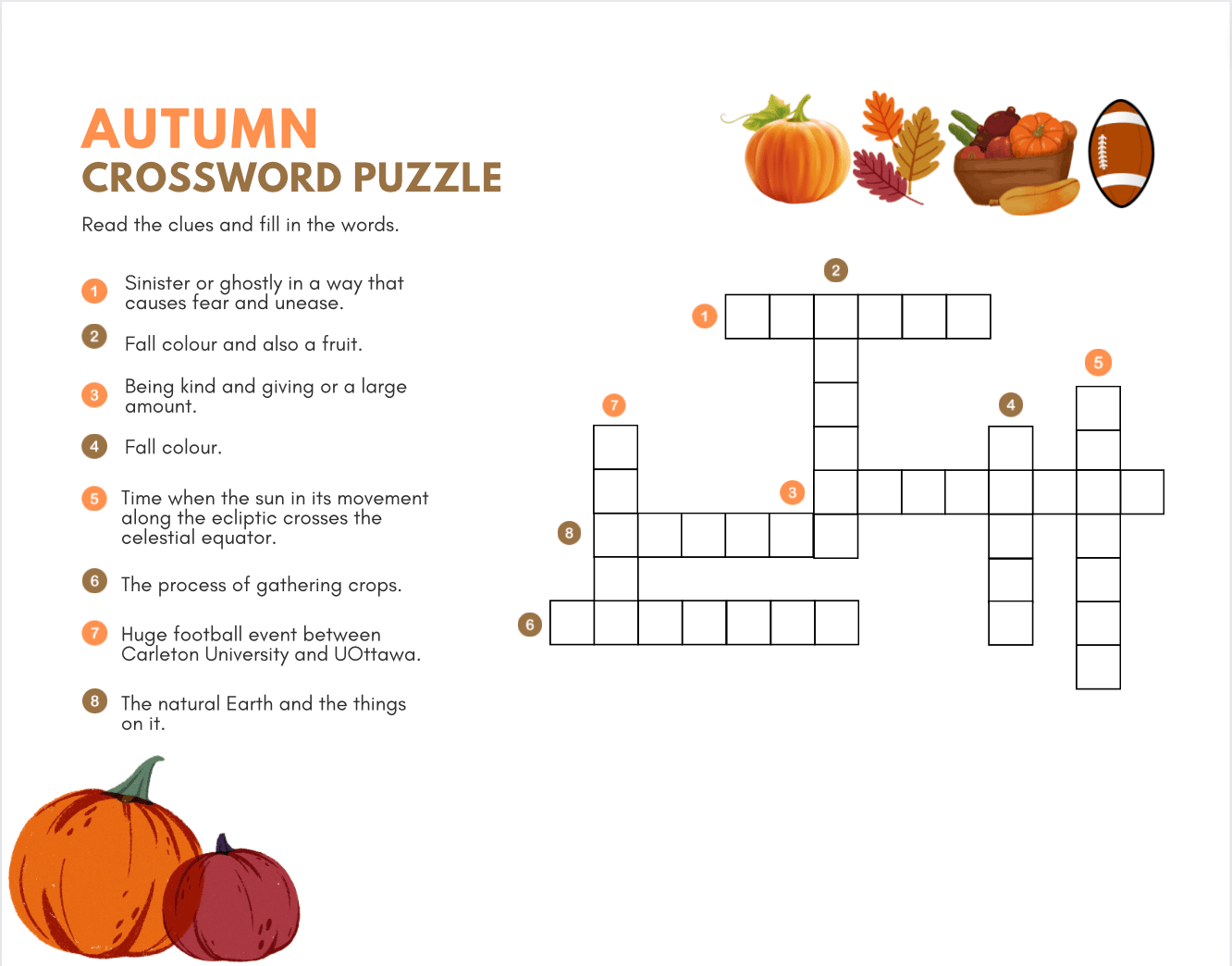 Autumn Crossword Algonquin Times Autumn Crossword Algonquin Times