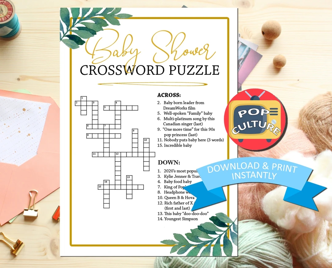 Baby Shower Crossword Puzzle Baby Shower Game With Pop Culture Trivia Shower Word Game Printable Baby Shower Games Instant Download Etsy Baby Shower Crossword Puzzle Baby Shower Game With Pop Culture Trivia Shower Word Game Printable Baby Shower Games Instant Download Etsy