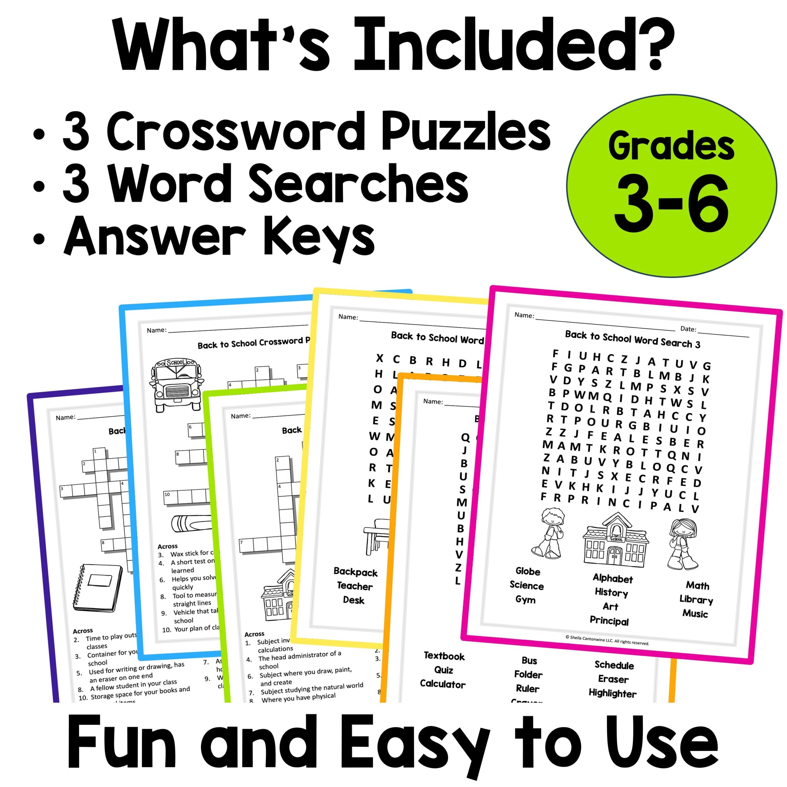 Back To School Crossword Word Search Puzzles Grades 3 6 Etsy Back To School Crossword Word Search Puzzles Grades 3 6 Etsy