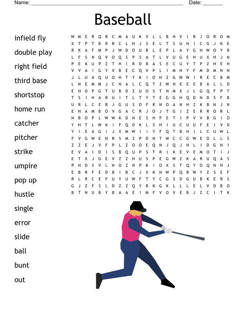 Baseball Crossword WordMint