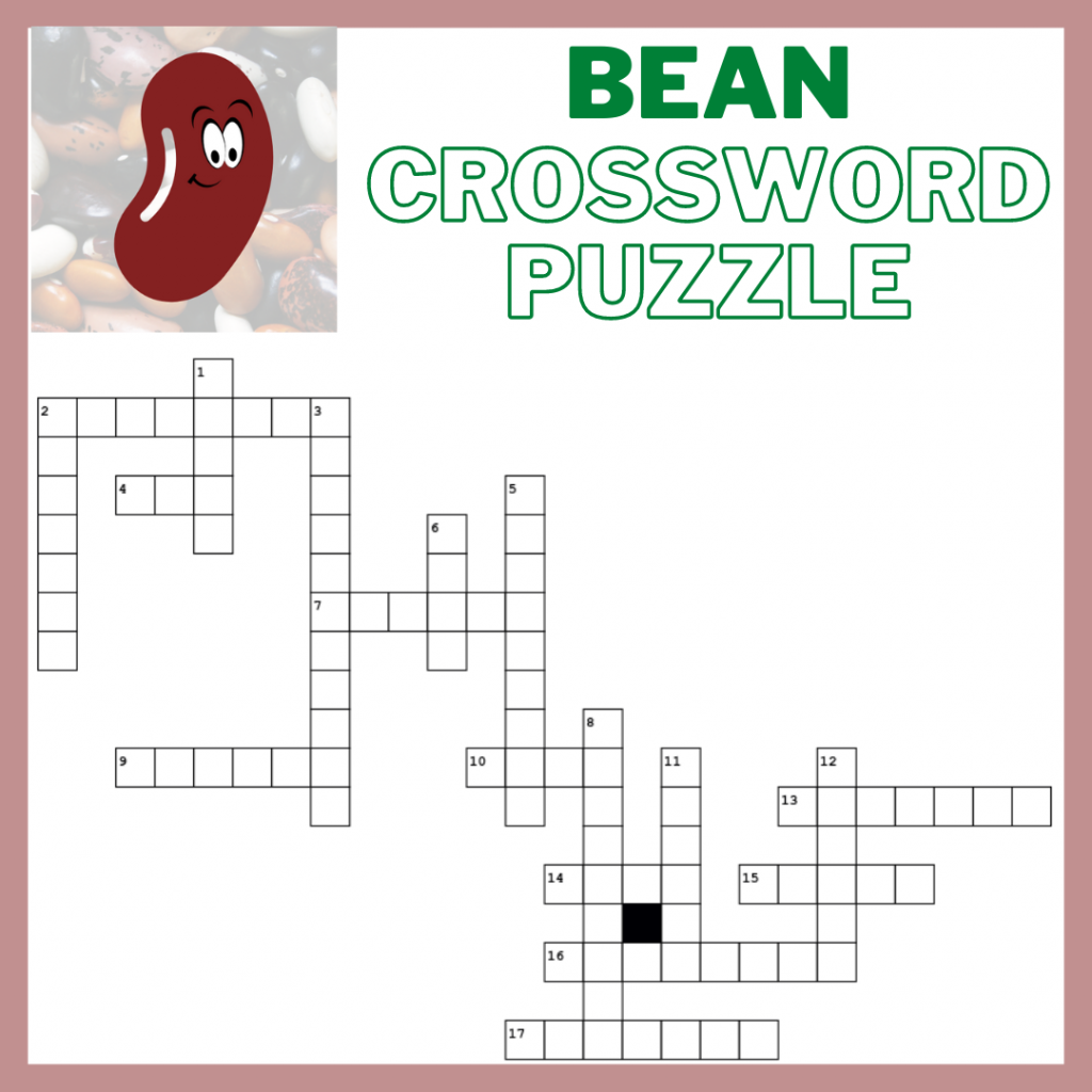 Bean Crossword Puzzle A Legume A Day Bean Crossword Puzzle A Legume A Day