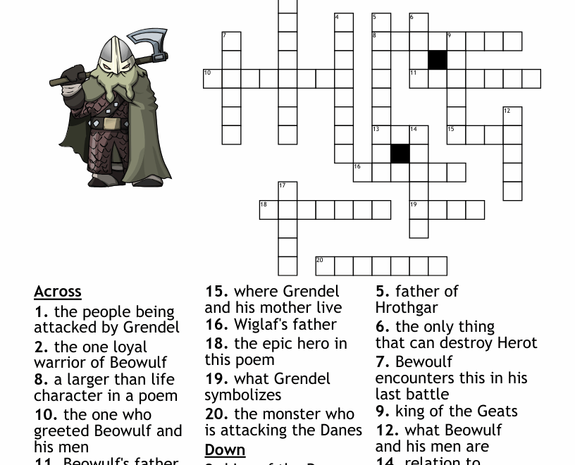 Beowulf Crossword WordMint