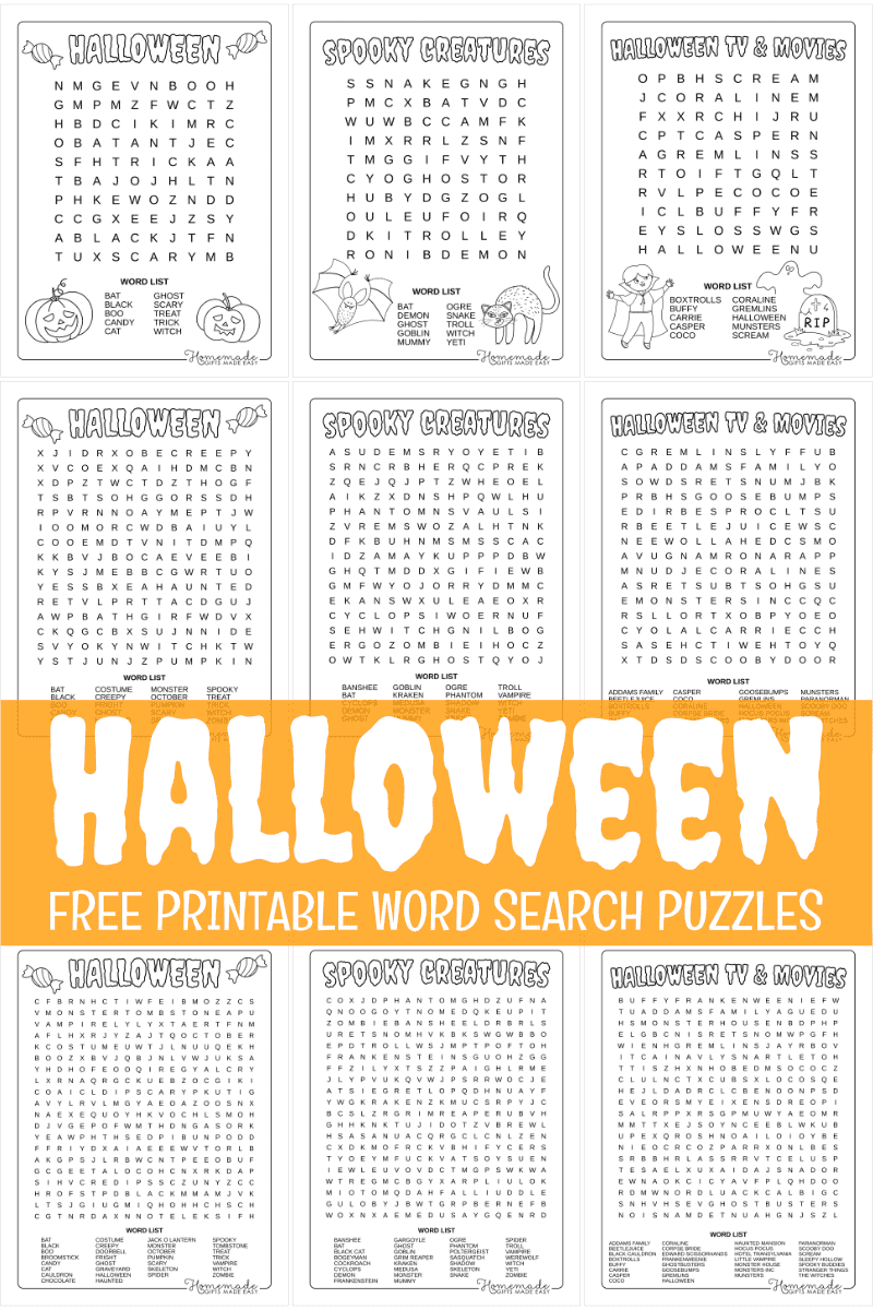 Best Free Printable Halloween Word Search Puzzles For Kids Best Free Printable Halloween Word Search Puzzles For Kids