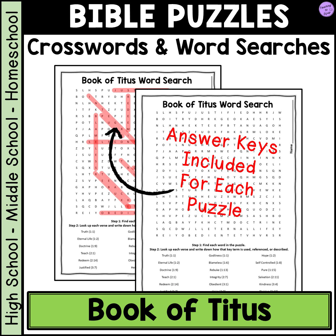 Bible Book Of Titus Crossword Word Search Puzzle Activities Made By Teachers Bible Book Of Titus Crossword Word Search Puzzle Activities Made By Teachers