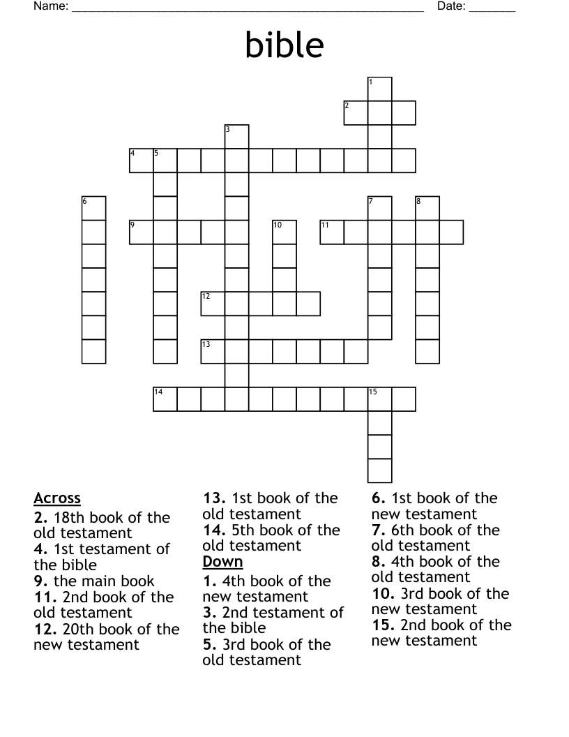 Bible Crossword WordMint Bible Crossword WordMint