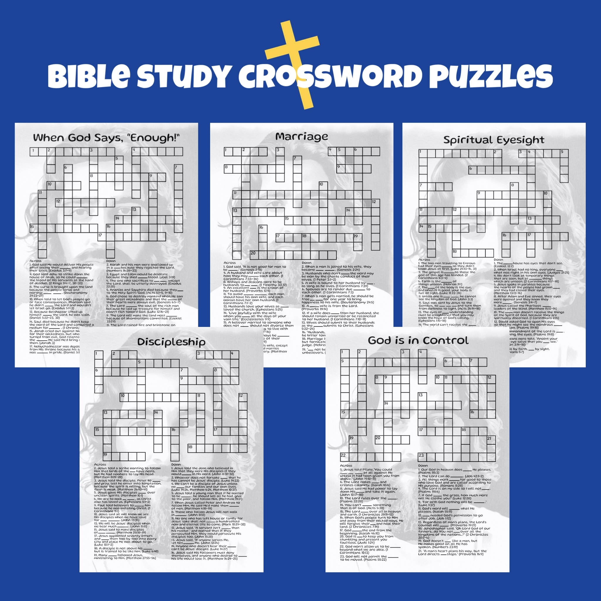 Bible Study Crossword Puzzles Set 6 Classful