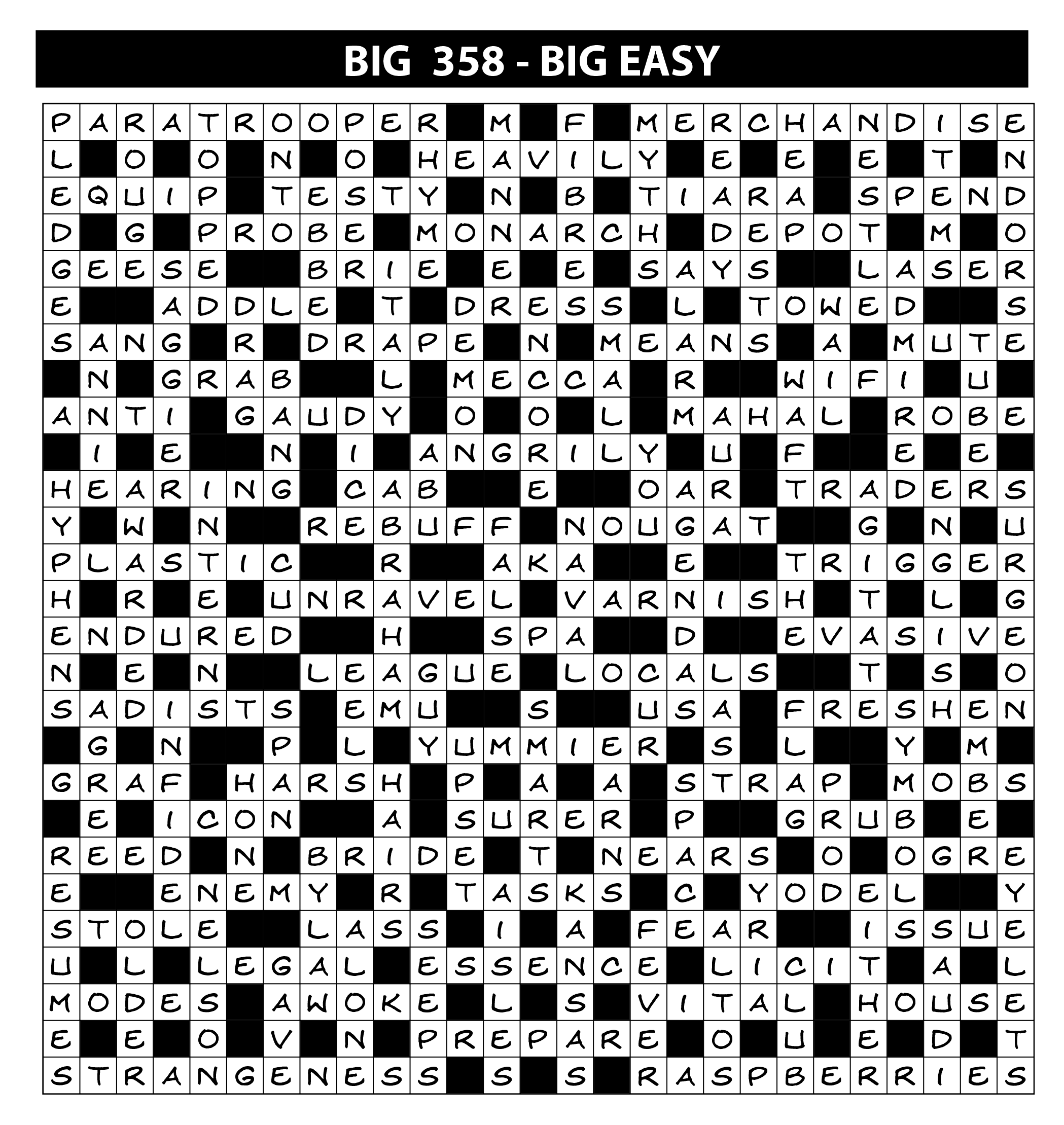 Printable Large Easy Crossword Puzzles Printable Large Easy Crossword Puzzles
