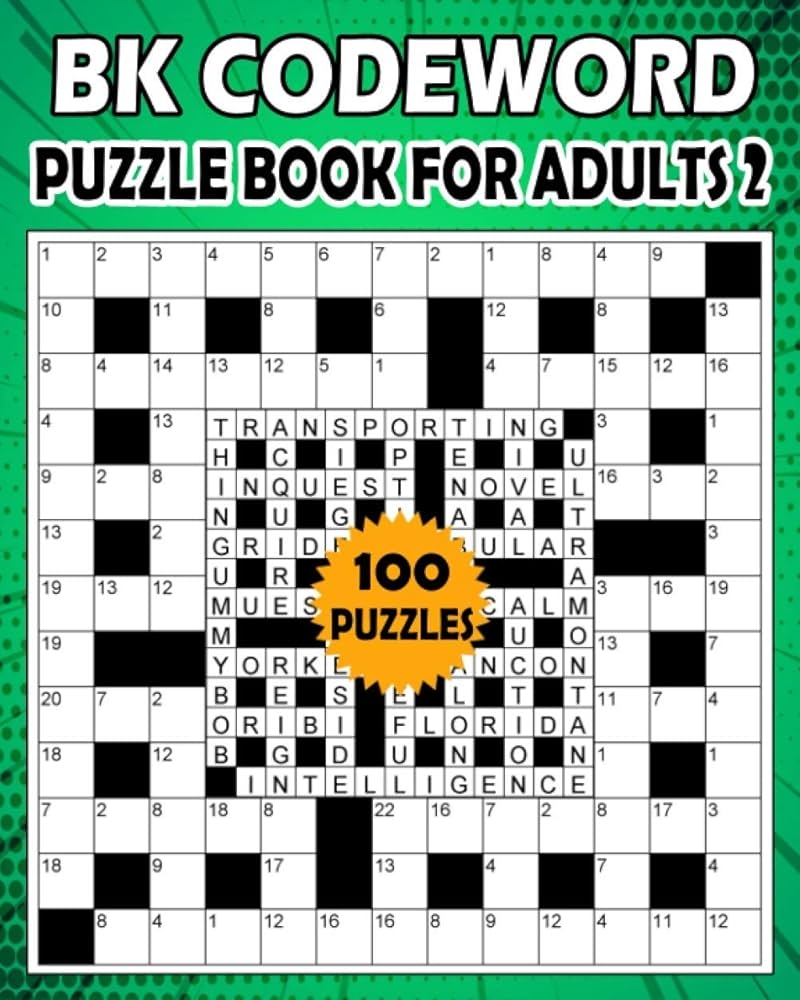 BK Codeword Puzzle Book For Adults 2 Large Print Codebreaker Puzzle Book For Adults Seniors 100 Puzzle From BK Bouchama Bouchama BK 9798705592104 Amazon Books