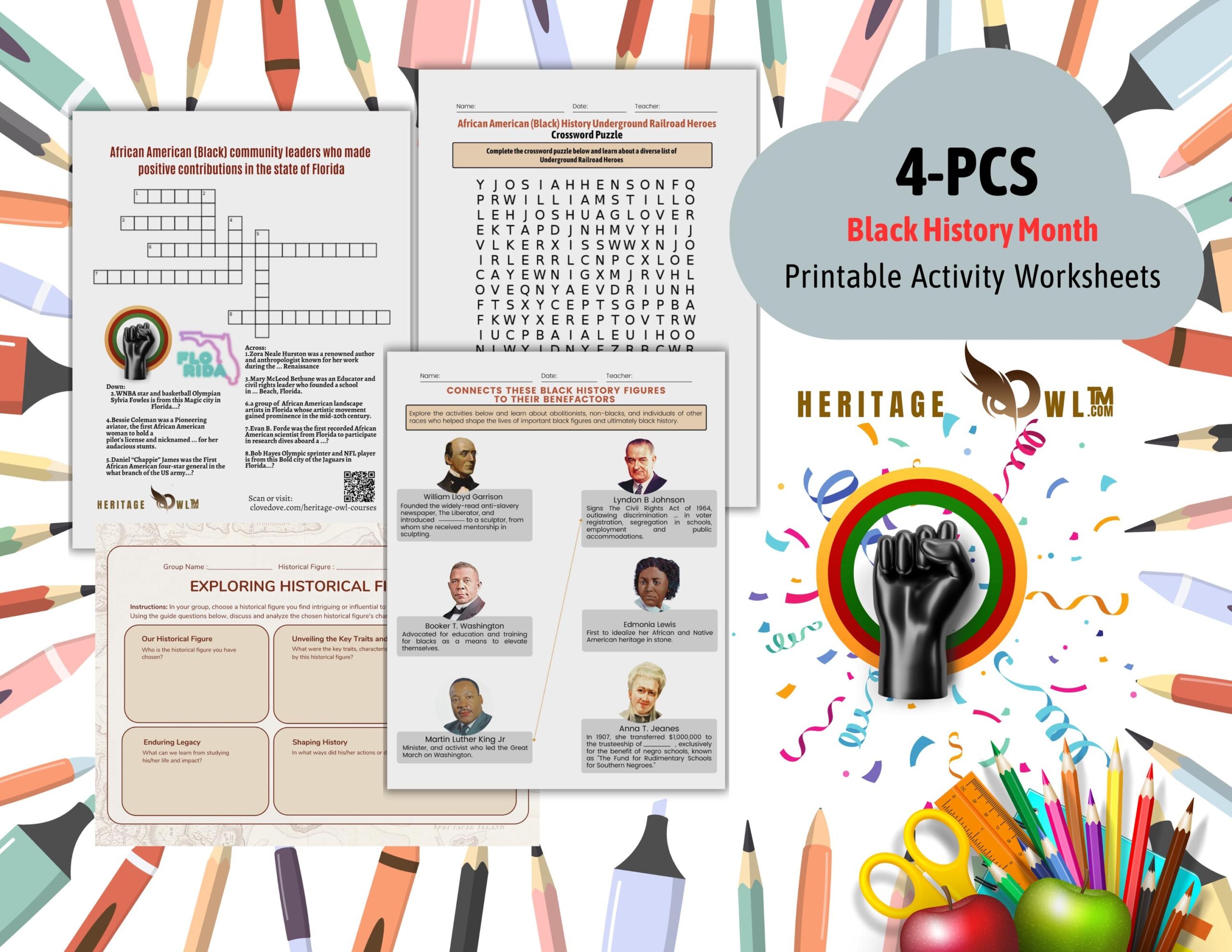 Black History Month Crossword Etsy Black History Month Crossword Etsy