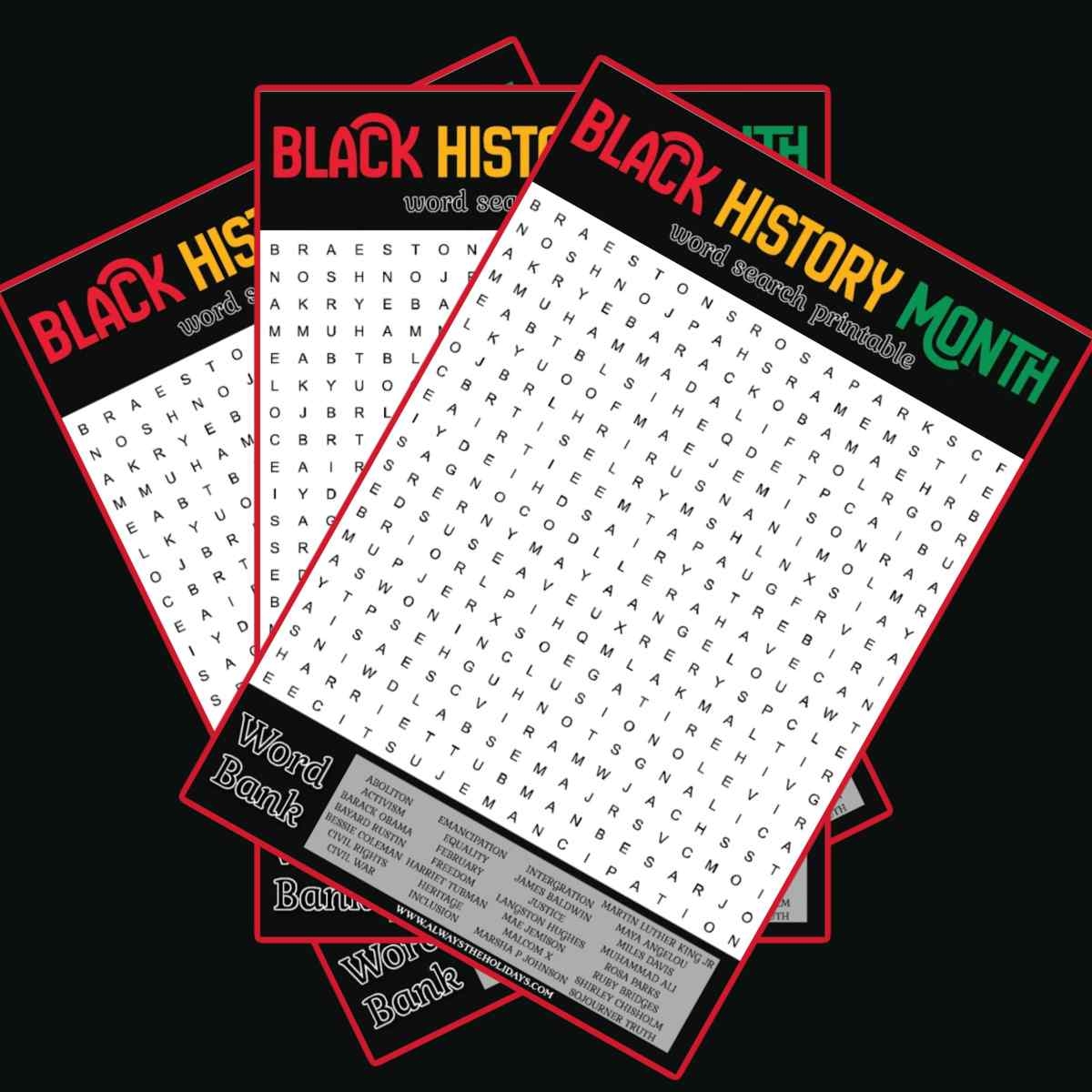Printable Black History Crossword Printable Black History Crossword