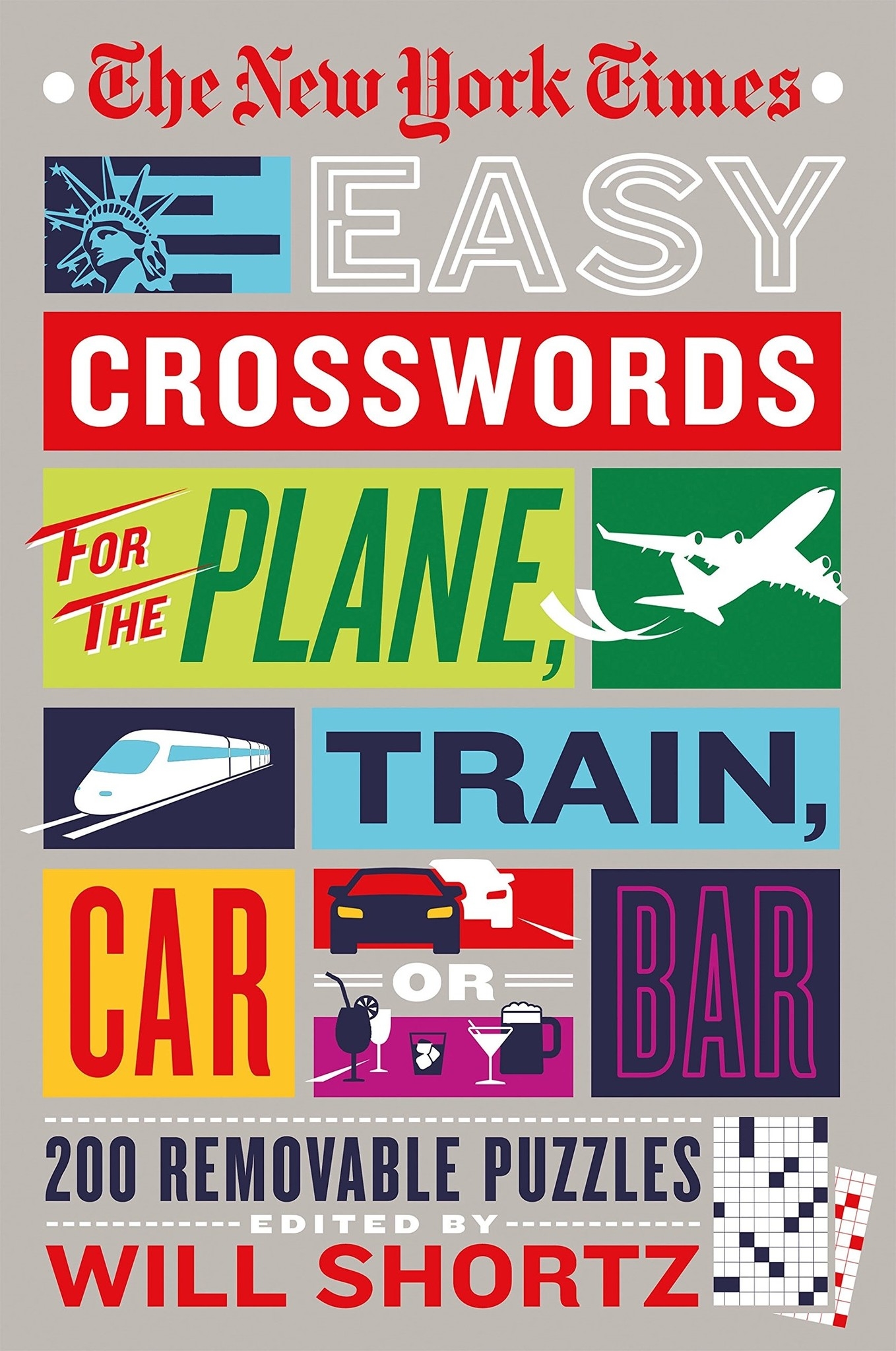 Book NYT Easy Crosswords For The Plane Train Car Or Bar Planewear