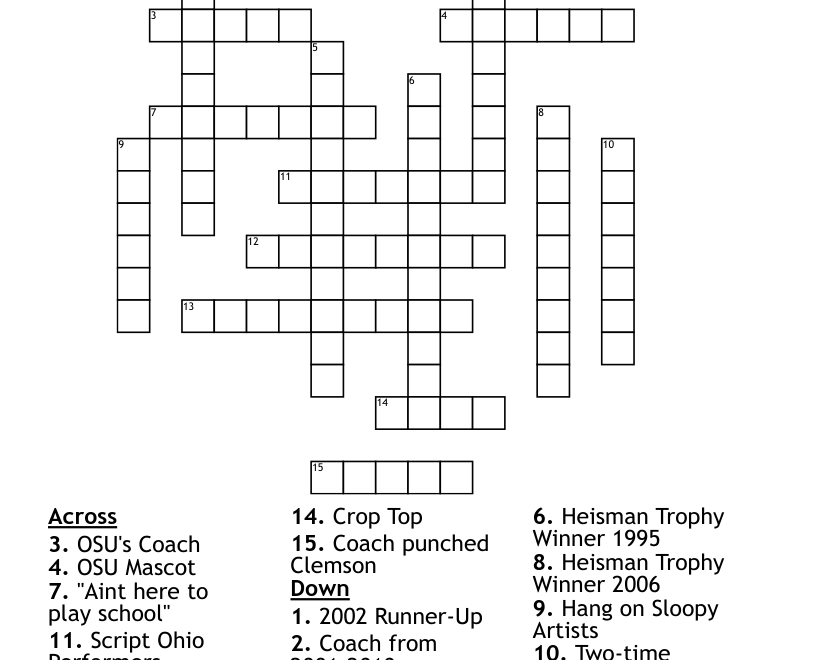 Buckeye Facts Crossword WordMint