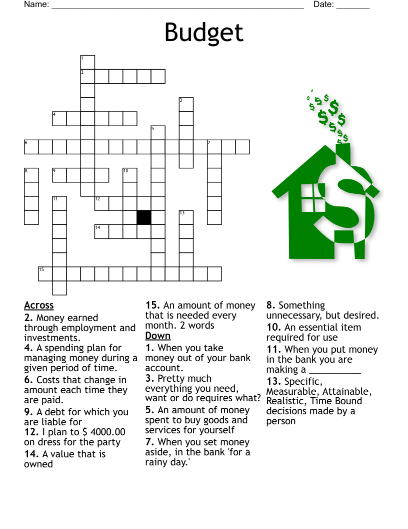 Budget Crossword WordMint Budget Crossword WordMint