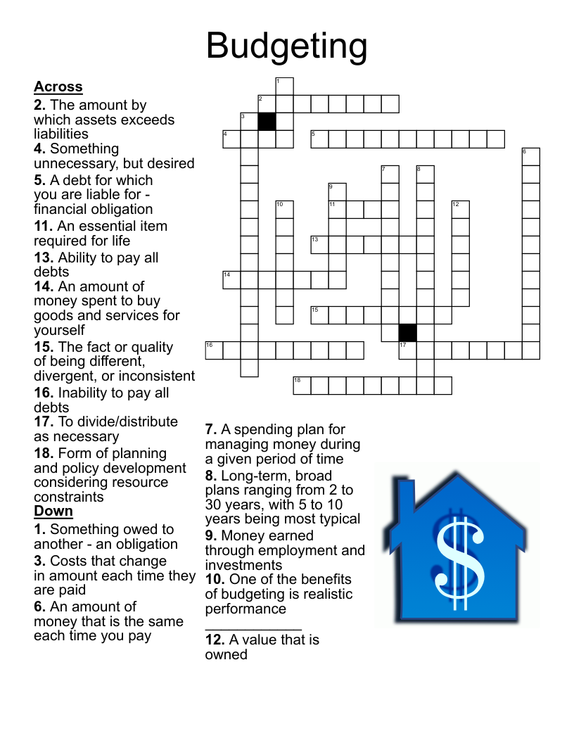 Budgeting Crossword WordMint Budgeting Crossword WordMint