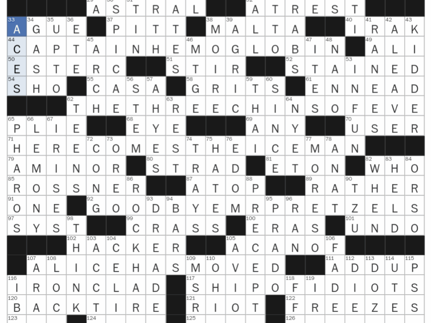 Can Someone Explain This Clue Near Miss Film Classics Merl Reagle R Crossword