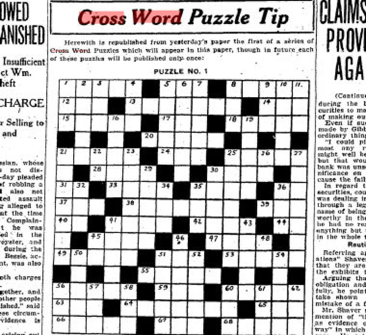 Can You Solve The Star s First Ever Crossword Puzzle From 1924  Can You Solve The Star s First Ever Crossword Puzzle From 1924