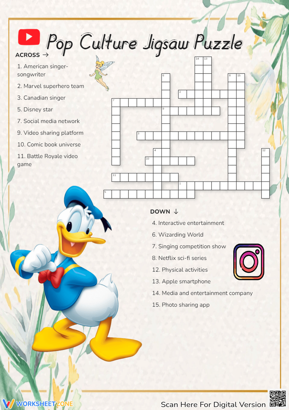Pop Culture Crossword Printable Pop Culture Crossword Printable