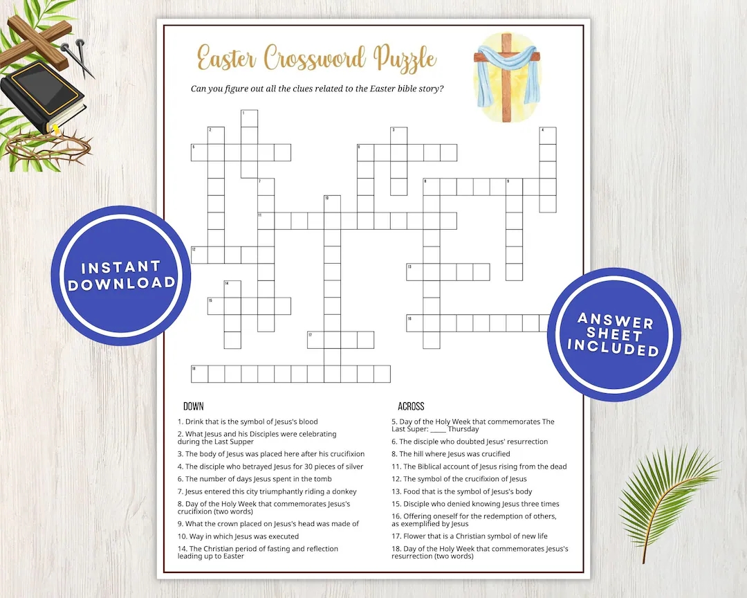 Printable Bible Crossword Puzzles With Answers