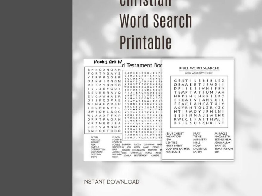 Christian Word Search Faith based Puzzles Christian Activity Faith Printables Worksheet Printables Christian Printables Word Search Etsy